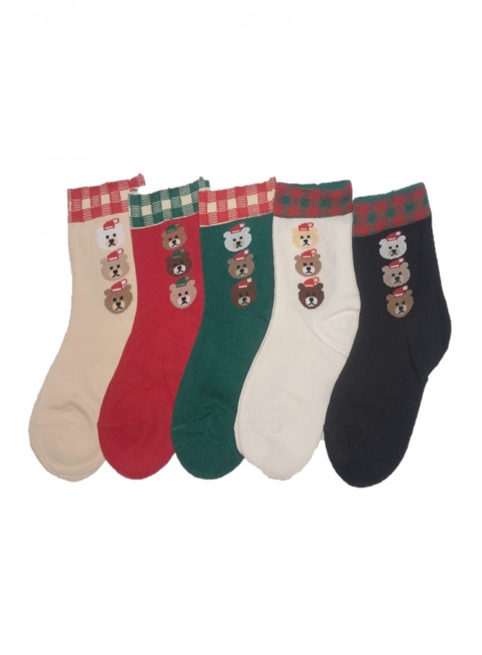 Set de 5 sosete de copii cu Mos Craciun